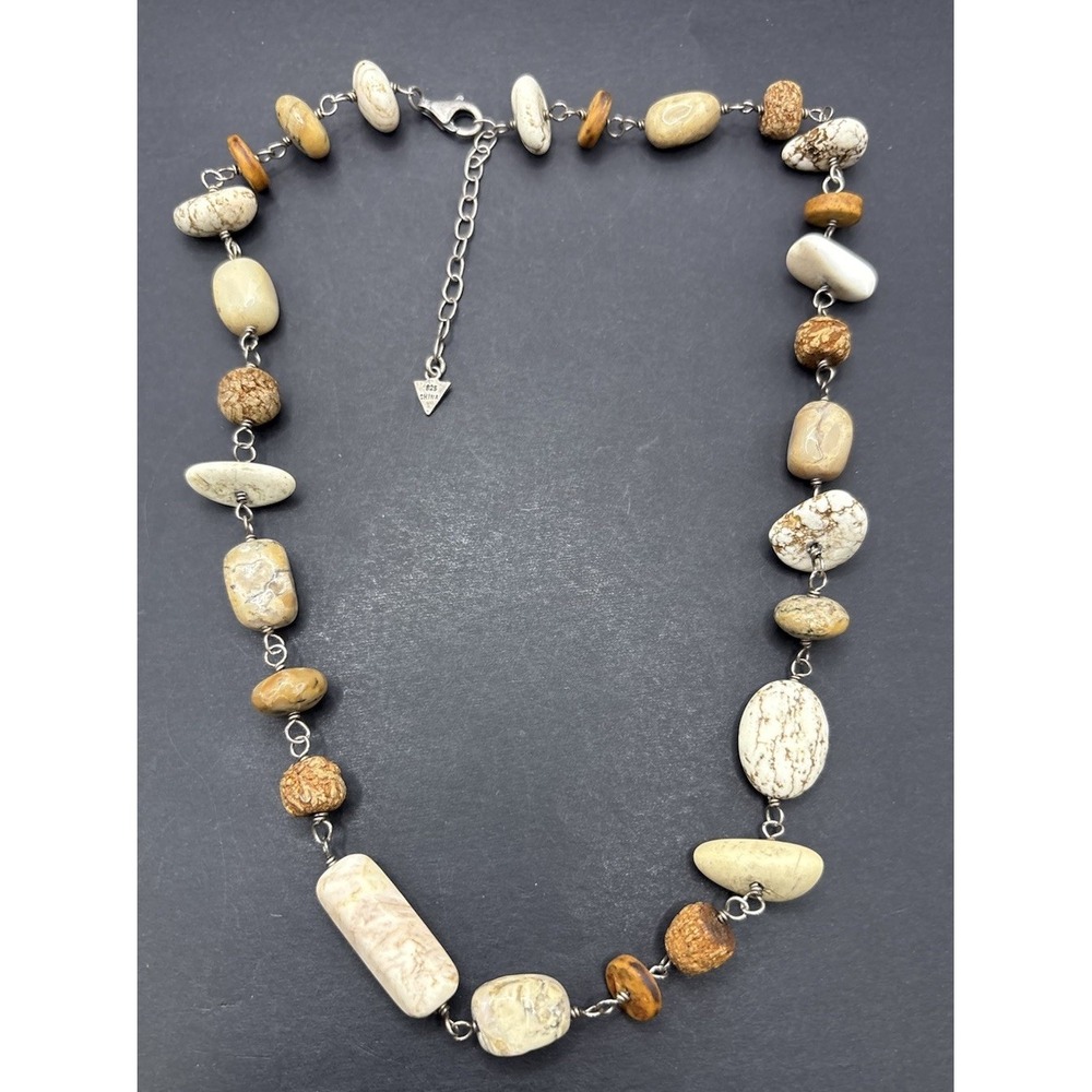 Silpada 20" Sterling Silver Jasper Agate Necklace H21